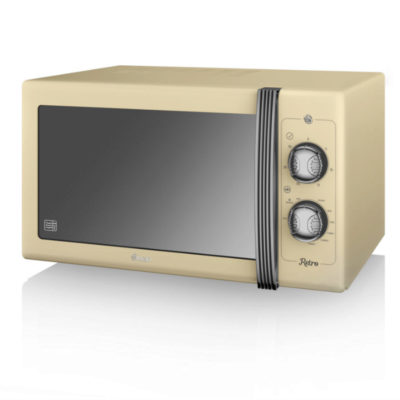 Swan Retro 900w Manual Microwave - Cream Swan Retro 900w Manual Microwave - Cream